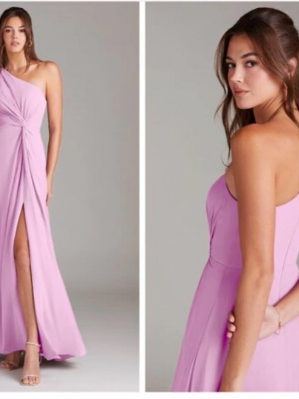Azazie One-Shoulder Lilac Chiffon Gown